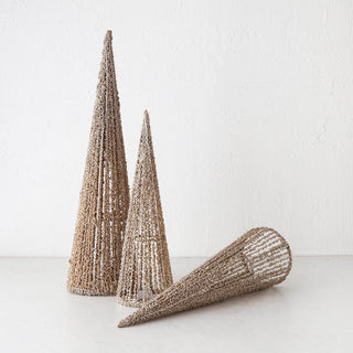 JULETREE SPARKLE  LED CONE CHRISTMAS TREE BUNDLE X3  | 40 + 50 + 60CM  |  CHAMPAGNE