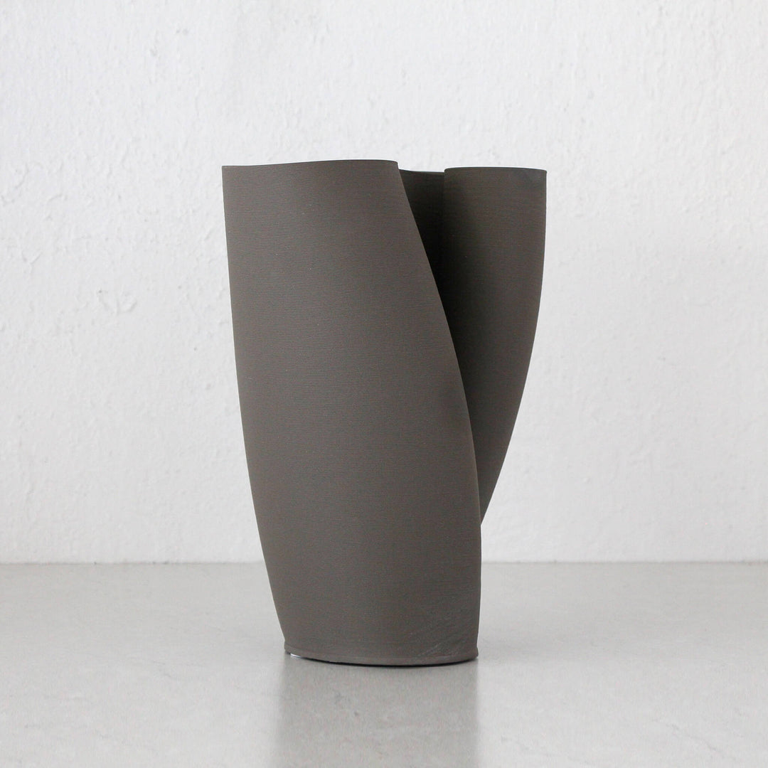 50% CLEARANCE  |  JADE VASE 34CM  |  TAUPE
