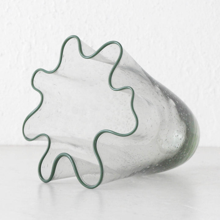 JARVIS GLASS VASE  |  MEDIUM  |  GREY + GREEN GLASS