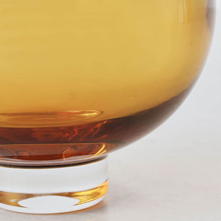 LIVING BY DESIGN EXCLUSIVE  |  KARLA HAND BLOWN GLASS VASE  |  CLOSE UP  |  AMBER GLASS