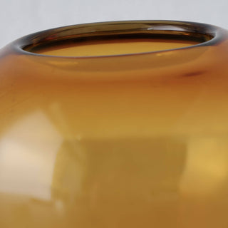LIVING BY DESIGN EXCLUSIVE  |  KARLA HAND BLOWN GLASS VASE  |  CLOSE UP  |  AMBER GLASS