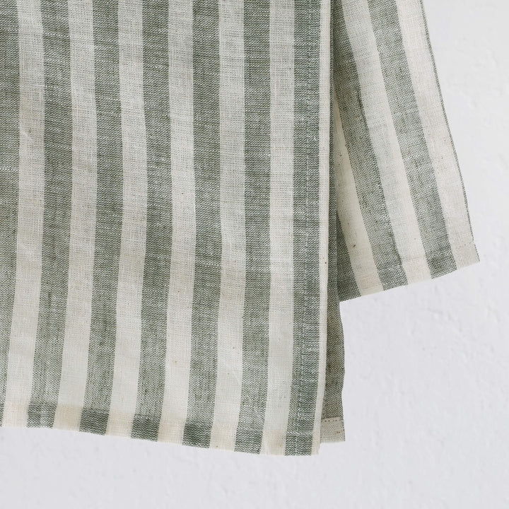 FRONTERA AWNING STRIPE KITCHEN TEA TOWEL BUNDLE X2  |   50X70CM  |  ARMADA GREEN