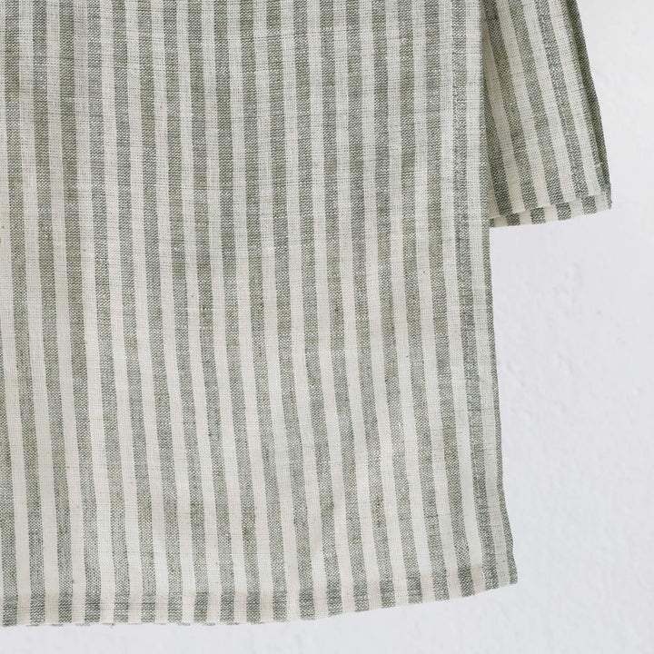 FRONTERA TICKING STRIPE KITCHEN TEA TOWEL BUNDLE X2 |   50X70CM  |  ARMADA GREEN