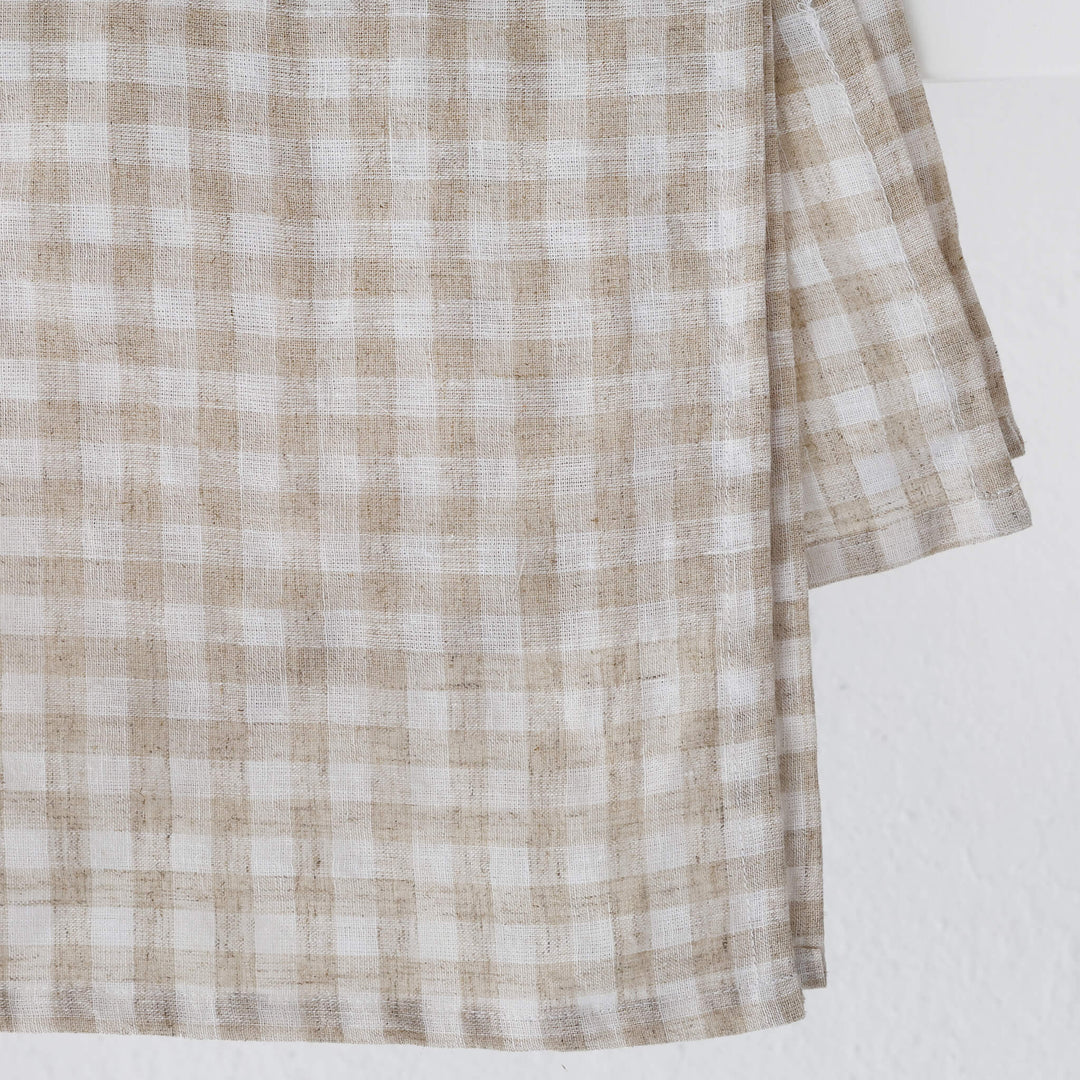 CADIZ CHECK KITCHEN TEA TOWEL BUNDLE X2  |  50X70CM  |  CARAMEL