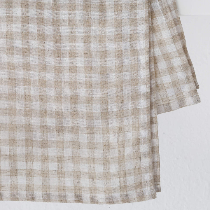 CADIZ CHECK KITCHEN TEA TOWEL BUNDLE X2  |  50X70CM  |  CARAMEL