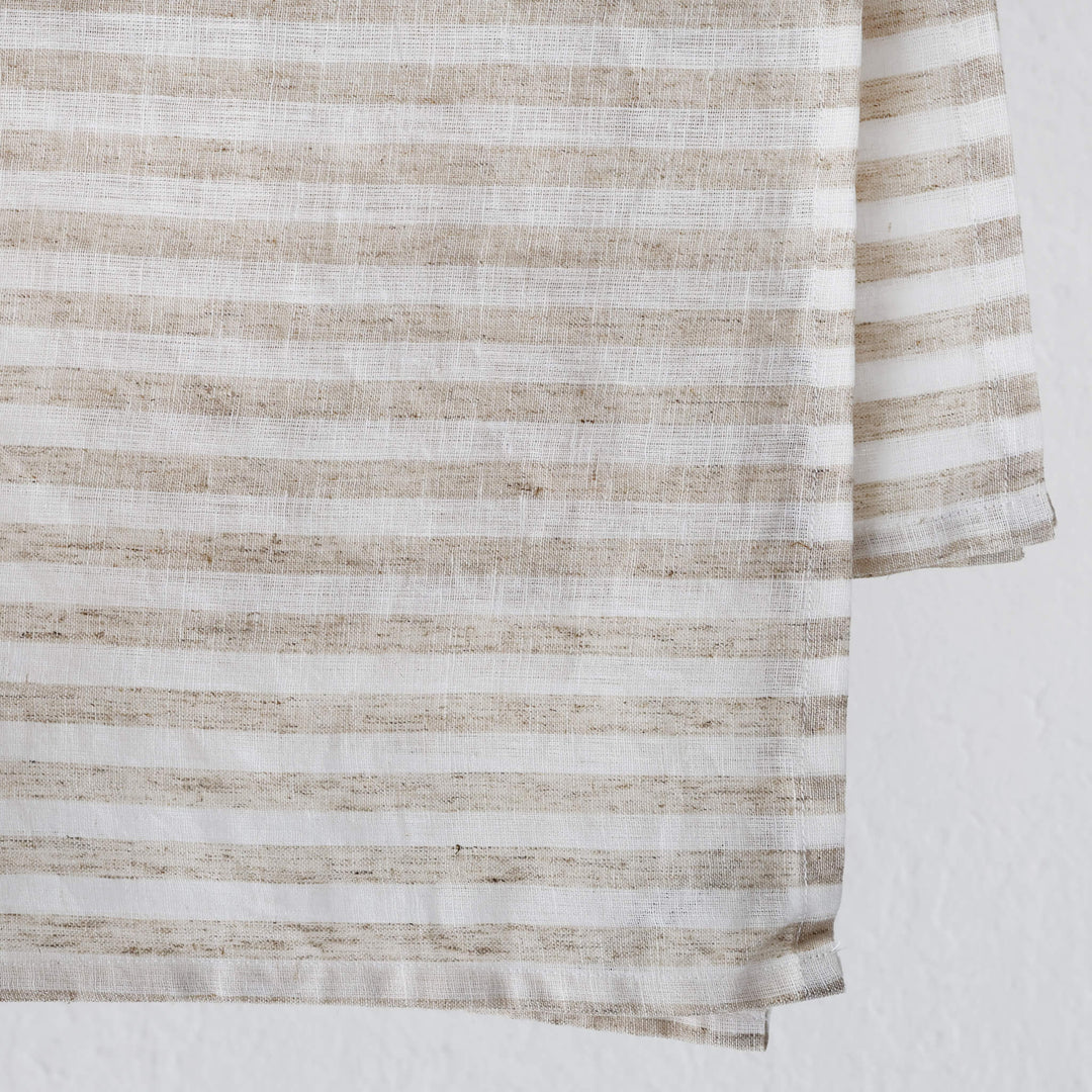 FRONTERA AWNING STRIPE KITCHEN TEA TOWEL BUNDLE X2 |   50X70CM  |  LATTE