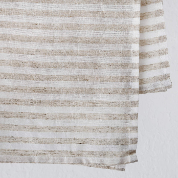 FRONTERA AWNING STRIPE KITCHEN TEA TOWEL BUNDLE X2 |   50X70CM  |  LATTE