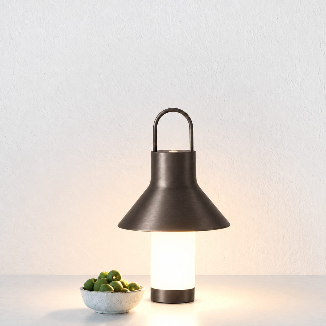 LA CONDETTE RECHARGEABLE INDOOR/OUTDOOR LED LANTERN  |  DARK BRASS