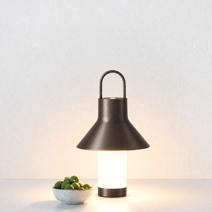 LA CONDETTE RECHARGEABLE INDOOR/OUTDOOR LED LANTERN  |  DARK BRASS