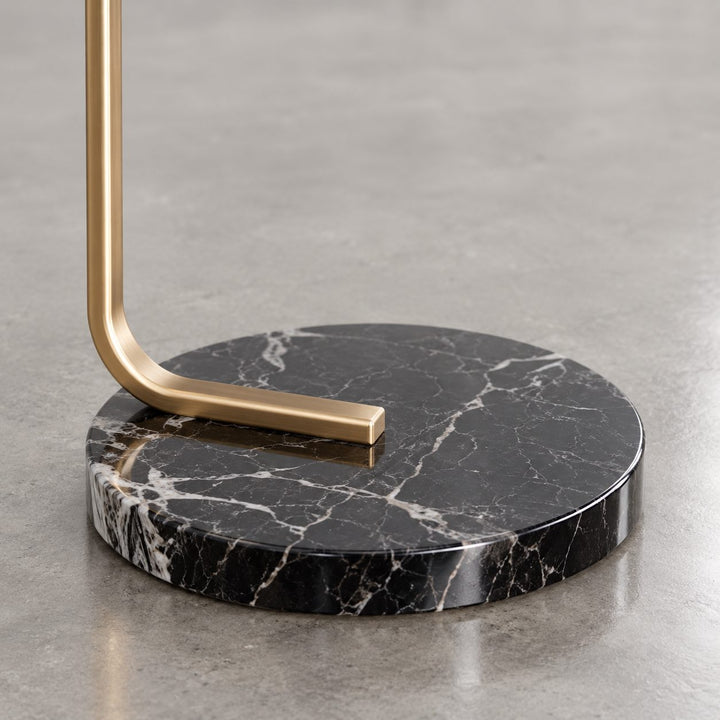 LACRES FLOOR LAMP  |  BLACK MARBLE + BLACK SHADE