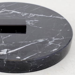 LACRES CURVED MATTE BLACK TABLE LAMP  | NOIR MARBLE  |  BLACK LINEN SHADE