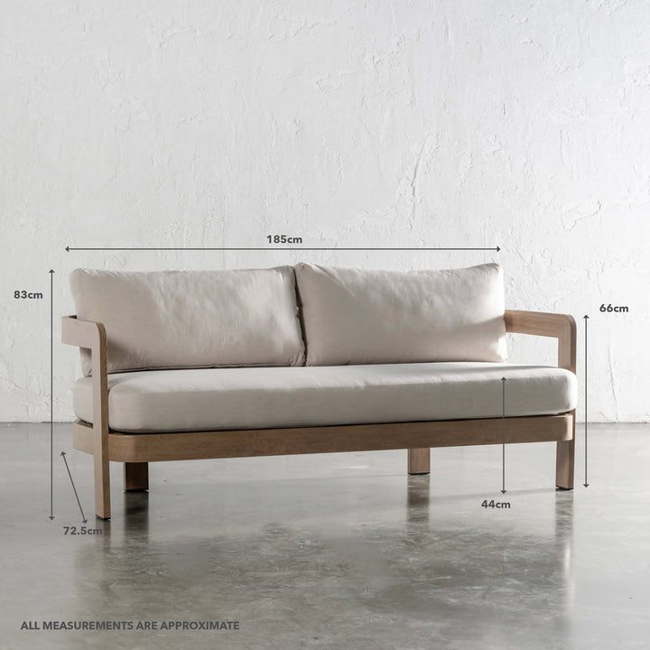 LAGO DI GARDA 3 SEAT SOFA | BIRCH ASH ALUMINIUM FRAME | MEASUREMENTS