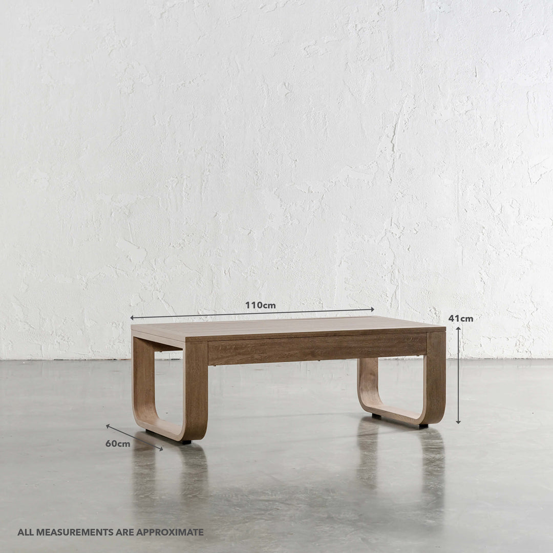 LAGO DI GARDA COFFEE TABLE | BIRCH ASH ALUMINIUM FRAME | MEASUREMENTS