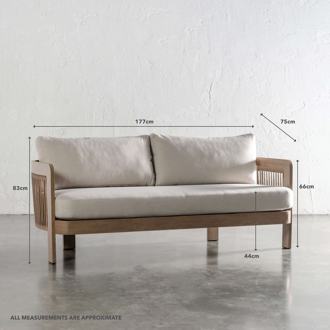LAGO DI GARDA OUTDOOR 4 PIECE SETTING  |  BIRCH ASH ALUMINIUM FRAME MEASUREMENTS