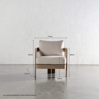 LAGO DI GARDA OUTDOOR 4 PIECE SETTING  |  BIRCH ASH ALUMINIUM FRAME MEASUREMENTS