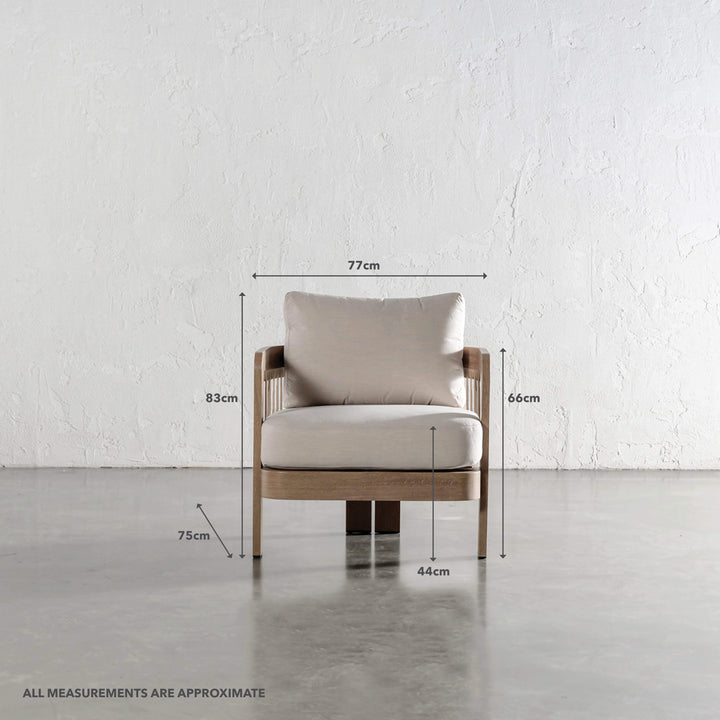 LAGO DI GARDA OUTDOOR 4 PIECE SETTING  |  BIRCH ASH ALUMINIUM FRAME MEASUREMENTS