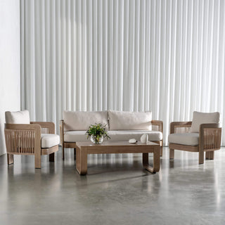 LAGO DI GARDA OUTDOOR 4 PIECE SETTING  |  BIRCH ASH ALUMINIUM FRAME