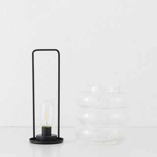LAGUARDIA GLASS LED LANTERN BUNDLE X2  |  MATTE BLACK