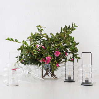 LAGUARDIA GLASS LED LANTERN  |  MATTE BLACK