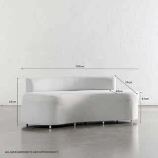 LAS COSTES OUTDOOR 2 SEATER SOFA  |  LIMED GAUZE | APPROXIMATE DIMENSIONS