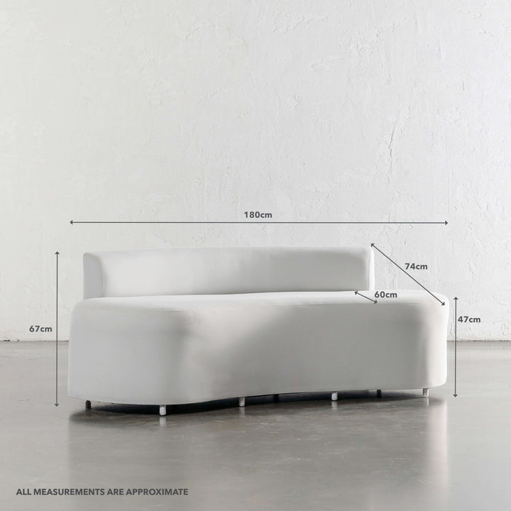 LAS COSTES OUTDOOR 2 SEATER SOFA  |  LIMED GAUZE | APPROXIMATE DIMENSIONS