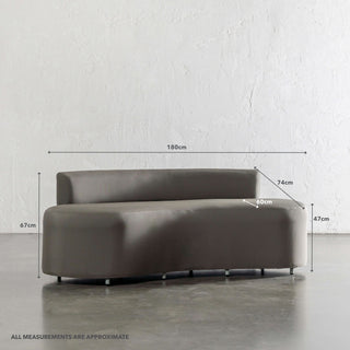 LAS COSTES OUTDOOR 2 SEATER SOFA  |  PORTLAND STONE | APPROXIMATE DIMENSIONS