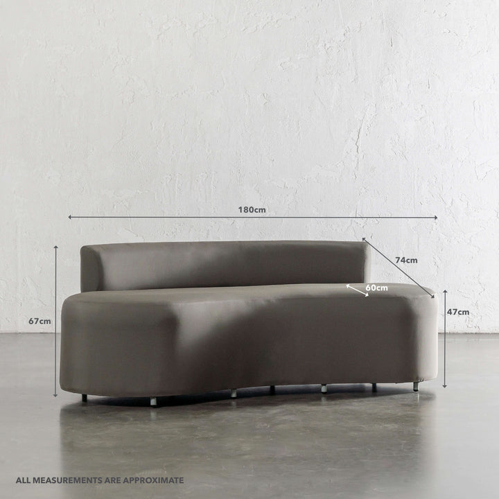 LAS COSTES OUTDOOR 2 SEATER SOFA  |  PORTLAND STONE | APPROXIMATE DIMENSIONS