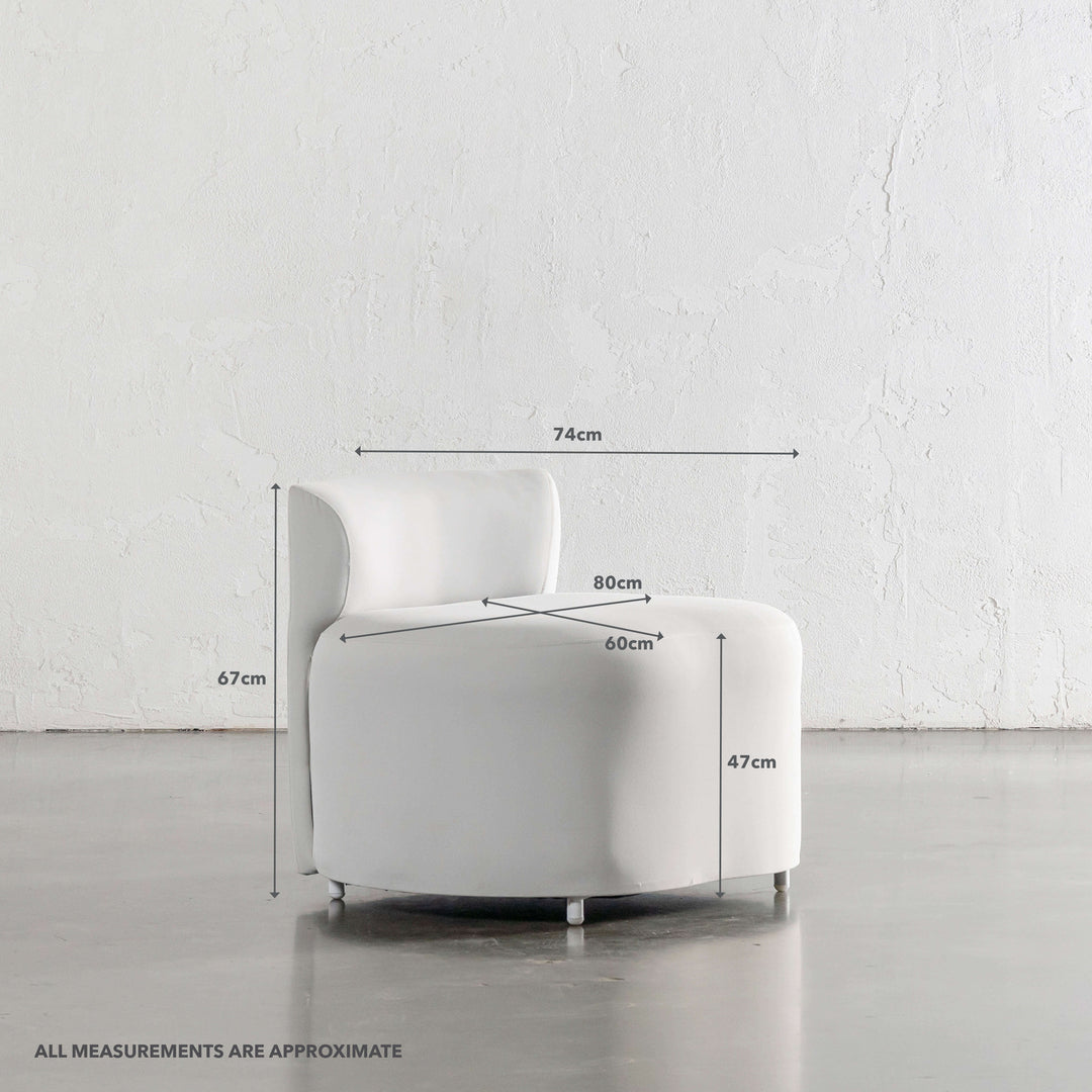 LAS COSTES OUTDOOR ARMCHAIR  |  LIMED GAUZE | APPROXIMATE DIMENSIONS