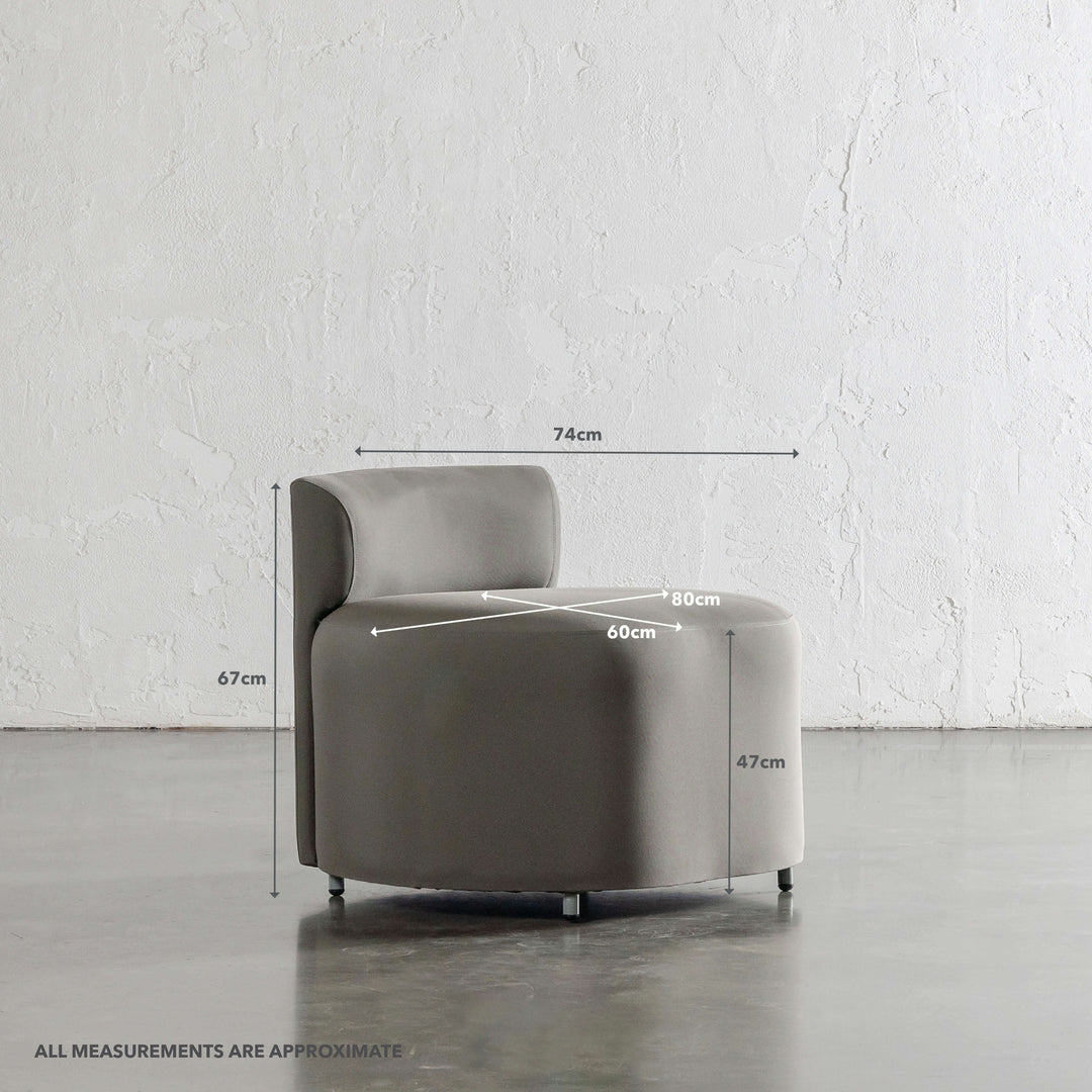 LAS COSTES OUTDOOR ARMCHAIR  |  PORTLAND STONE | APPROXIMATE DIMENSIONS