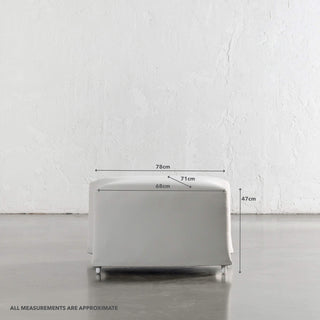 LAS COSTES OUTDOOR OTTOMAN  |  LIMED GAUZE | APPROXIMATE DIMENSIONS