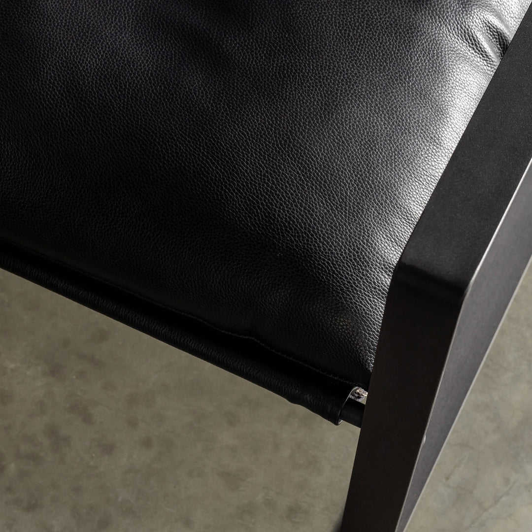 LAURENT LEATHER ARMCHAIR  |  NOIR BLACK LEATHER