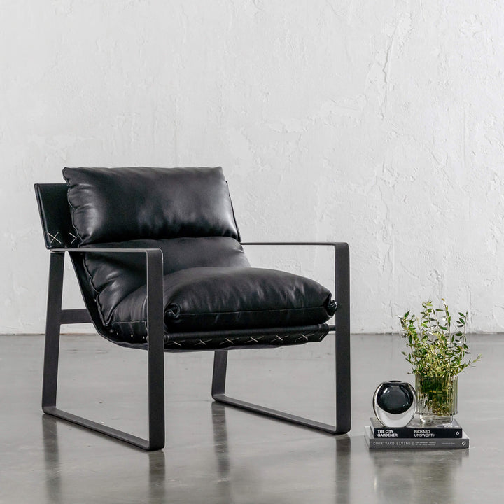 LAURENT LEATHER ARMCHAIR | NOIR BLACK LEATHER