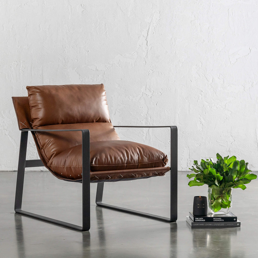 LAURENT LEATHER ARMCHAIR | COGNAC LEATHER