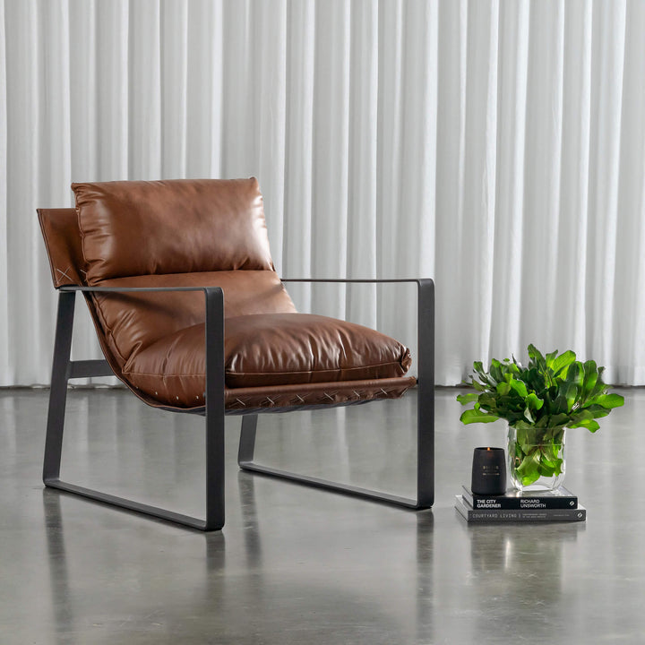 LAURENT LEATHER ARMCHAIR | COGNAC LEATHER