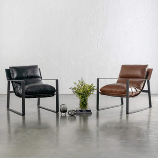 LAURENT LEATHER ARMCHAIR PACKAGE  |  COGNAC LEATHER  |   2 X LAURENT CHAIRS