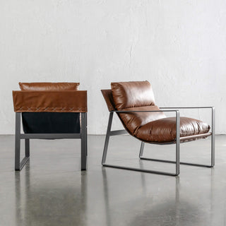 LAURENT LEATHER ARMCHAIR PACKAGE  |  COGNAC LEATHER