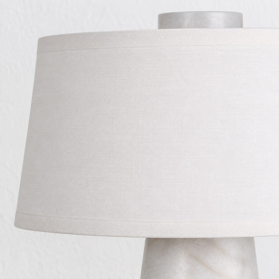 LAZZARA TABLE LAMP  | 43CM  |  WHITE MARBLE + LINEN SHADE