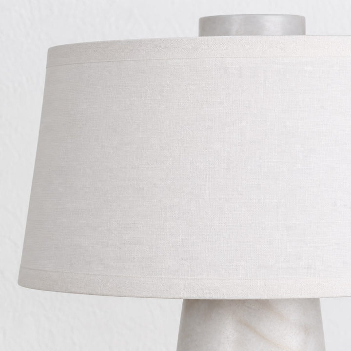 LAZZARA TABLE LAMP  | 43CM  |  WHITE MARBLE + LINEN SHADE