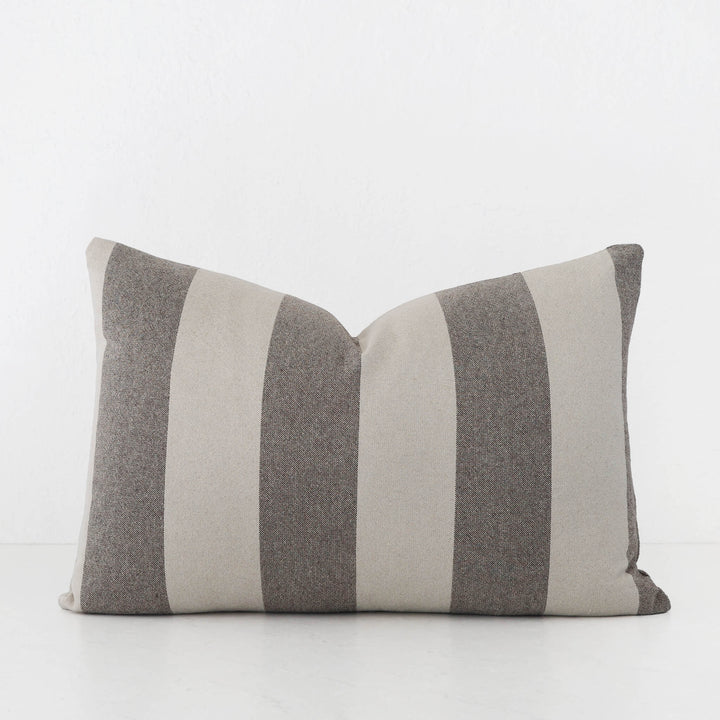LA ROUVIERE STRIPE CUSHION | NATURAL + MOCHA WIDE STRIPE |  40X60 V3