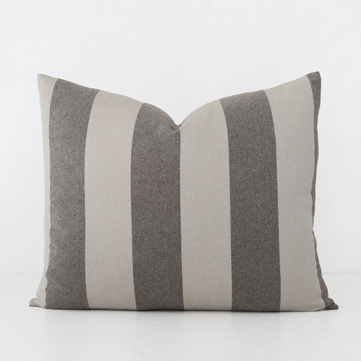 LA ROUVIERE STRIPE CUSHION | NATURAL + MOCHA WIDE STRIPE |  50X60 V3