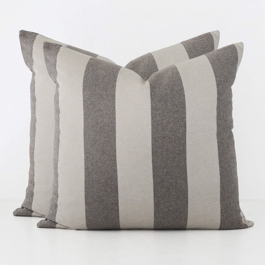 LA ROUVIERE STRIPE CUSHION BUNDLES | NATURAL + MOCHA WIDE STRIPE  |  60X60 V3