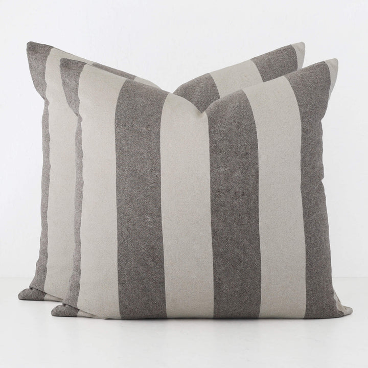 LA ROUVIERE STRIPE CUSHION BUNDLES | NATURAL + MOCHA WIDE STRIPE  |  60X60 V3