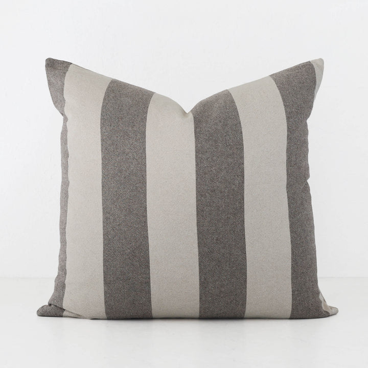LA ROUVIERE STRIPE CUSHION | NATURAL + MOCHA WIDE STRIPE |  60X60 V3