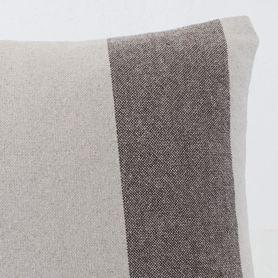 LA ROUVIERE STRIPE CUSHION | NATURAL + MOCHA WIDE STRIPE 