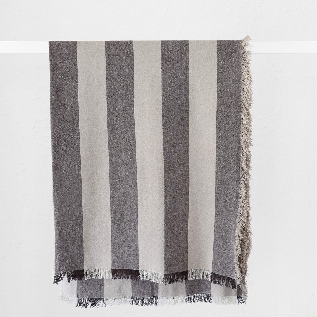 LA ROUVIERE STRIPE THROW  |  170X130CM  |  NATURAL + MOCHA WIDE STRIPE V2