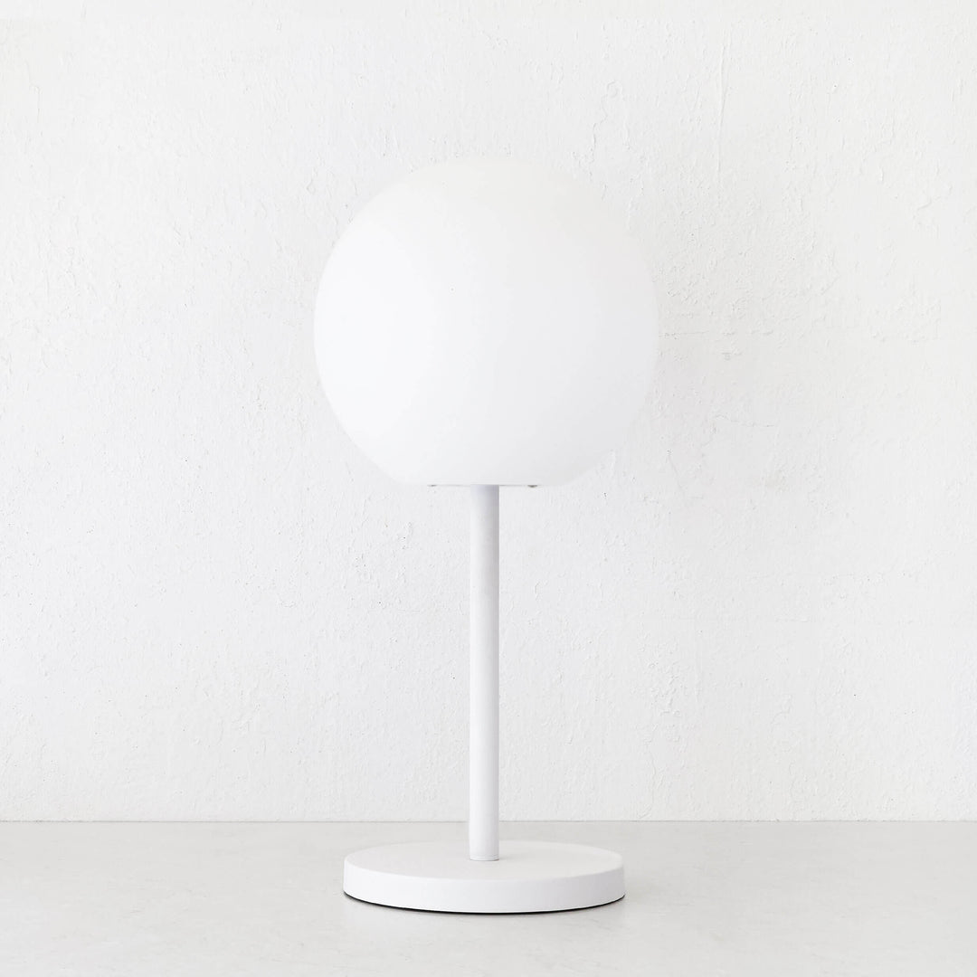 LBD EXCLUSIVE  |  DINESH OUTDOOR LED TABLE LAMP BUNDLE X2  |  WHITE + WHITE