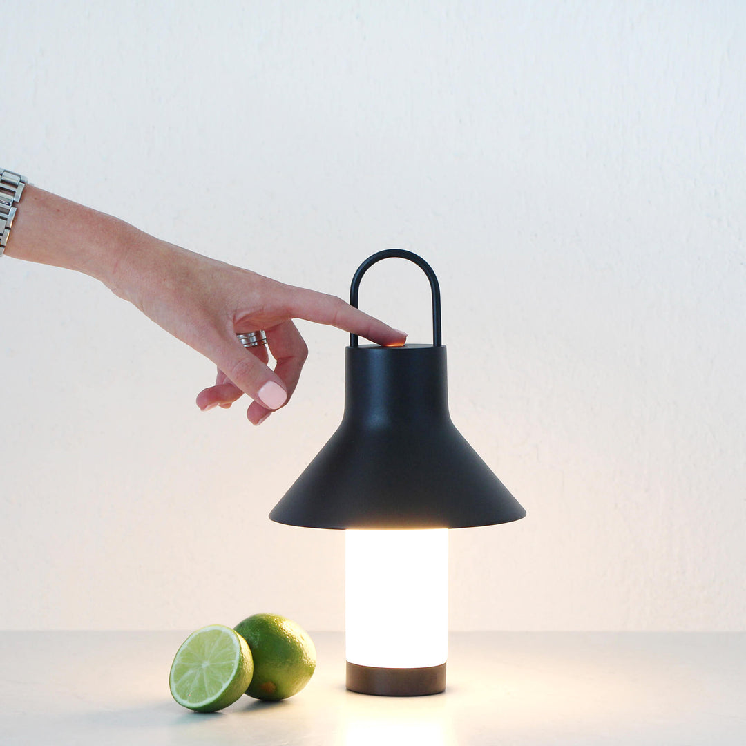 LA CONDETTE RECHARGEABLE INDOOR/OUTDOOR LED LANTERN  |  MATTE BLACK