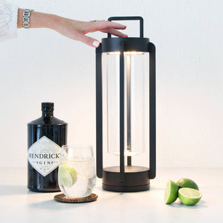 LBD EXCLUSIVE  |  PLAGE TOUQUET RECHARGEABLE INDOOR/OUTDOOR LED LANTERN BUNDLE X2 |  MATTE BLACK