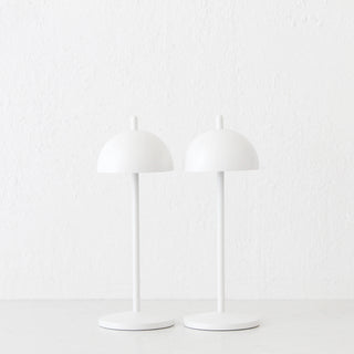LBD EXCLUSIVE  |  FONTAINES RECHARGEABLE INDOOR/OUTDOOR TABLE LAMP BUNDLE X2 |  MATTE WHITE