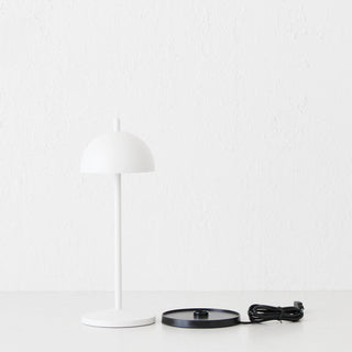 LBD EXCLUSIVE  |  FONTAINES RECHARGEABLE INDOOR/OUTDOOR TABLE LAMP  |  MATTE WHITE